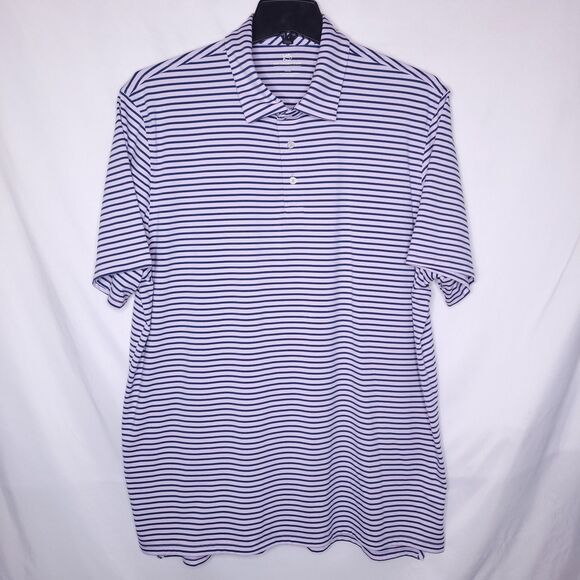 Southern Tide Polo Shirt Mens XXL Striped Pink, Navy Performance - Picture 2 of 11